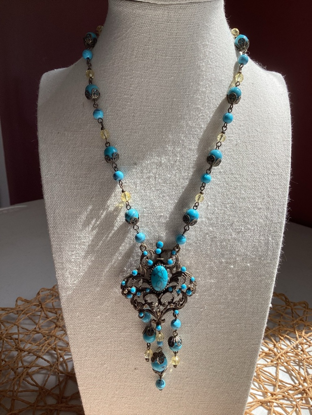 Turquoise and Bronze Necklace